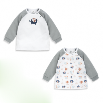 Áo sơ sinh Lullaby tay dài Raglan NH16-19 (trắng)